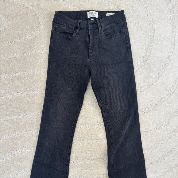 Frame Denim Le Cropped Mini Boot Fringe Hem Jeans - Picture 1 of 5